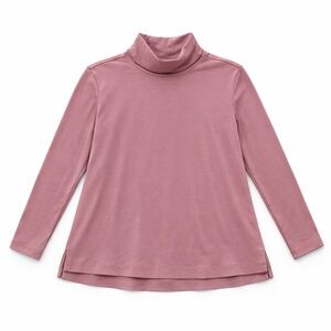 J.Jill Wearever Collection Mock Neck Top Smoky Plum NWT Small Petite Travel Knit